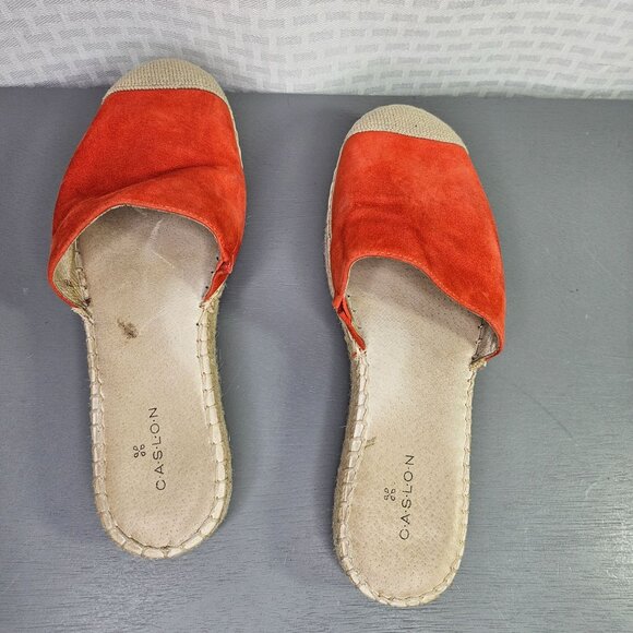 Caslon Women's Red Suede Espadrille Mules Size 7 - Picture 4 of 9